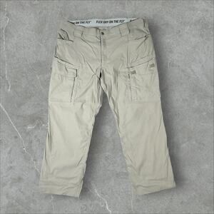 Duluth Trading Flex Dry On The Fly Mens 44x30 Cargo Hiking Khaki Tan Pants